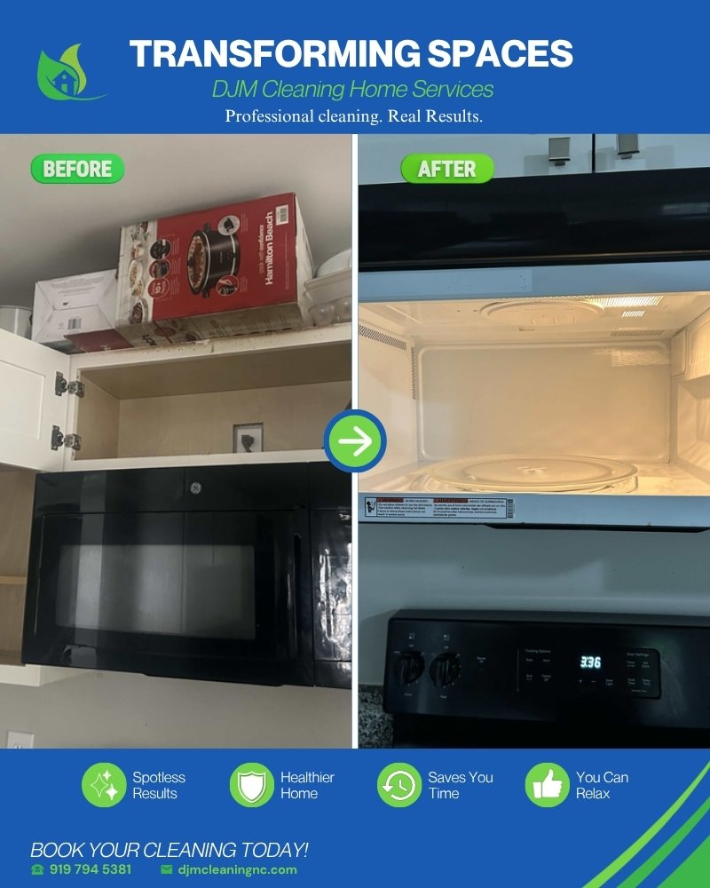 Before and after: Microwave and cabinets - DJM Cleaning Home Services