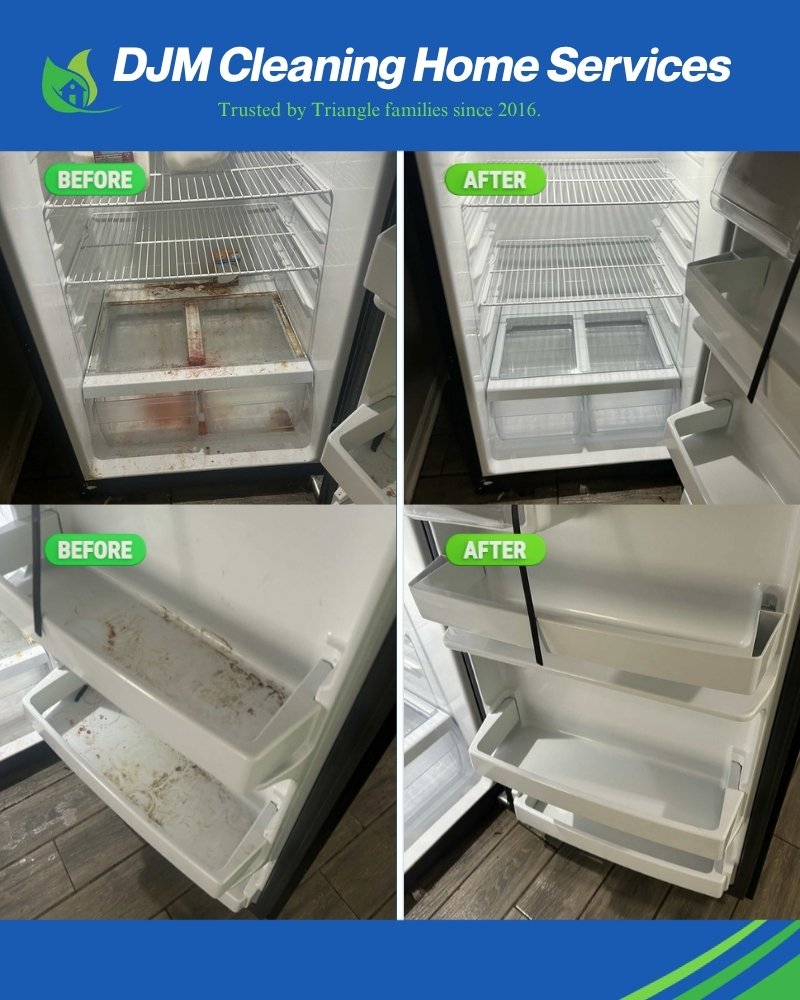 Before and after: Refrigerator deep clean - DJM Cleaning Home Services